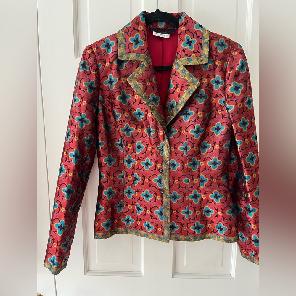 Saks Fifth Avenue Red Floral Blazer